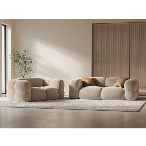 Cosmopolitan Design Bež bar&amp;scaron;unasti sofa 210 cm Loretto &amp;ndash; Slike
