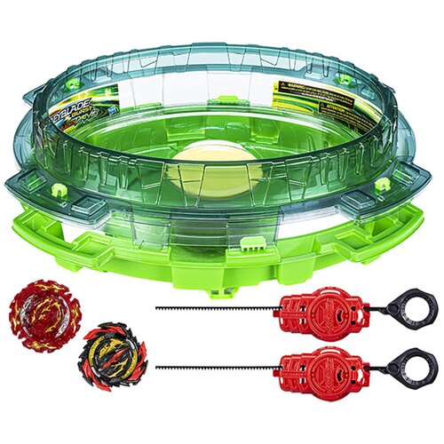 Hasbro Beyblade Burst QuadDrive 2-delni vrte?i se vrhovi z areno za medzvezdne bitke, Zelena, (21552563) Slike