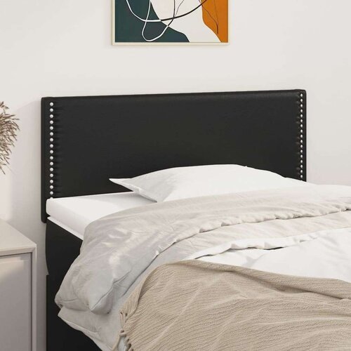  Uzglavlje crno 90x5x78/88 cm od umjetne kože Slike