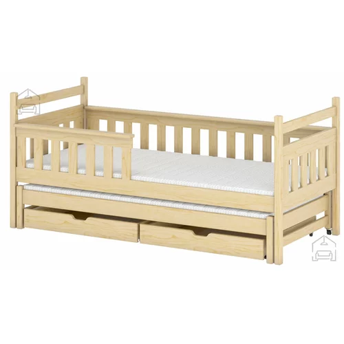 Lano Otroška postelja z dodatnim ležiščem Dominik - 80x180 cm - Bor