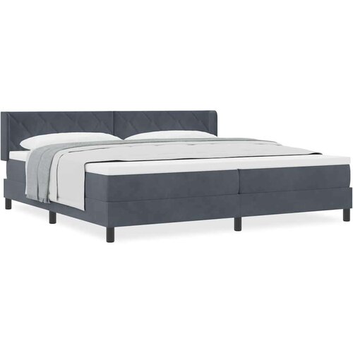 VidaXL Tapecirani krevet s madracem tamno siva 200x200 cm bar&amp;scaron;un Slike