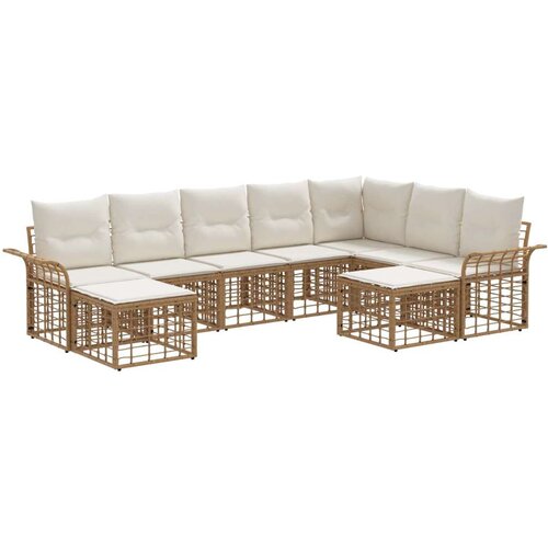  Set vanjskih sofa 9 pcs Prirodna i krema bijela Poliester Cijene