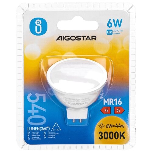  LED sijalica MR16 GU5.3/6W/12V 3000K - Aigostar Slike