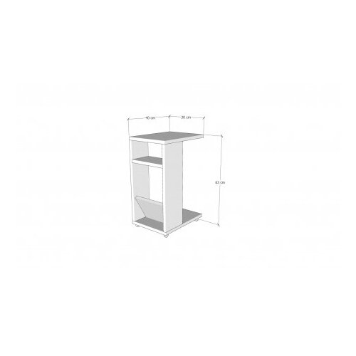 Hanah home Klub sto Filinta, 30x63x40 cm, Hrast Slike