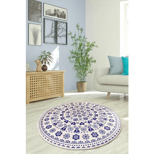 venice - Plavi višebojni tepih (100 cm) Slike