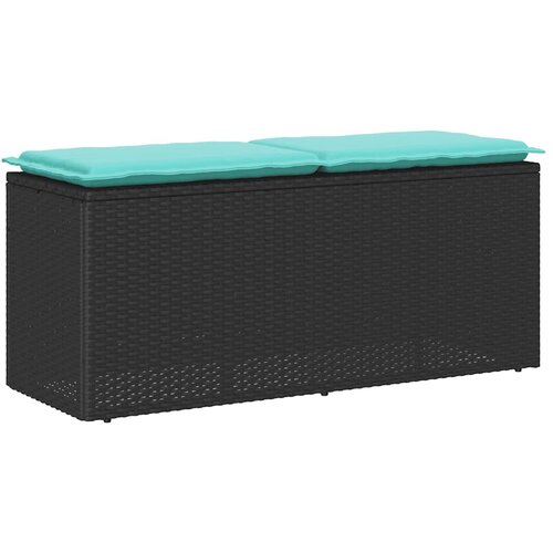 VidaXL Vrtna klop z blazino Črna 110x40x44 cm Poliedrični ratan, (22015414) Slike