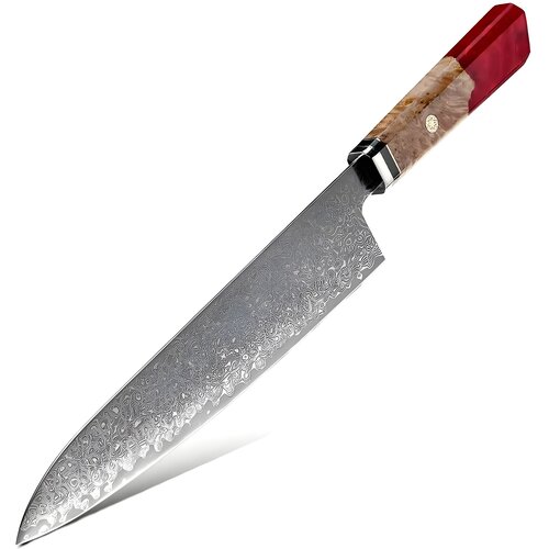 IZMAEL Damaskasti kuhinjski nož KU-20017 - Chef / Crvena / 36cm Cene