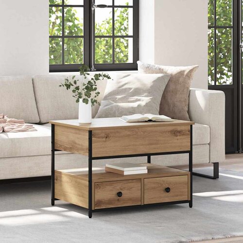 vidaXL Kavna miza artisan hrast 70x50x50 cm Večslojno leseno Cene