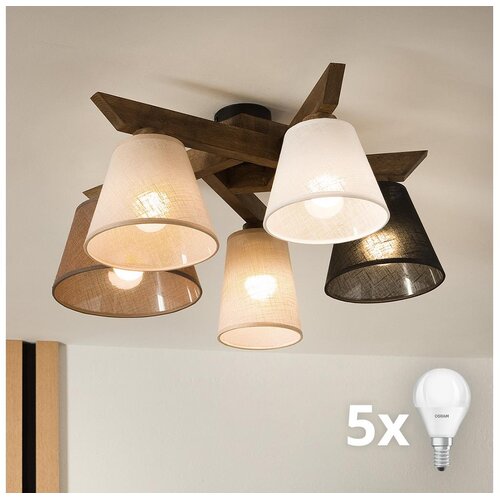  Brilagi - LED Plafonski luster ANTHONY 5xE14/40W/230V, hrast-orah Cene