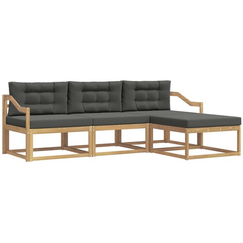 vidaXL Zunanja garnitura za sedenje 4 pcs Bela in antracit Poliester, (5000280431) Cene