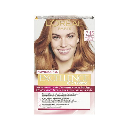 L´Oréal Paris excellence Creme Triple Protection barva za lase 48 ml odtenek 7,43 Dark Copper Gold Blonde Cene