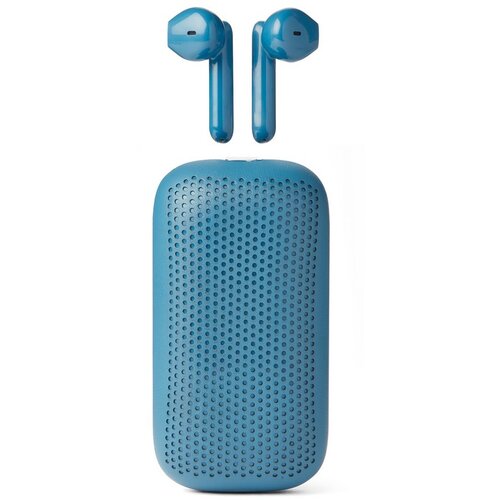 Lexon softpower speakerbuds 2-v-1 true wireless slu&amp;scaron;alke in 3W bluetooth zvočnik modre, (21350925) Slike