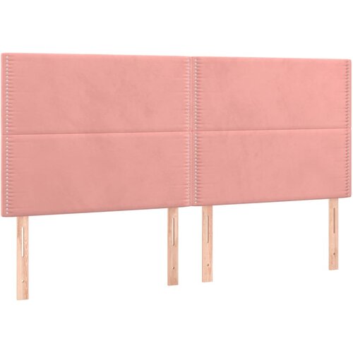 Maison Chic Posteljno vzglavje - Vzglavna omarica 4 kosa roza 90x5x78/88 cm žamet, (22077385) Slike