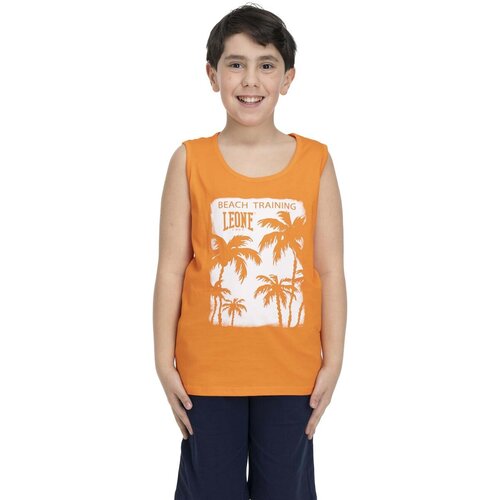 Leone 1947 Majice brez rokavov Boy Tank + Bermuda Beach Oranžna Slike