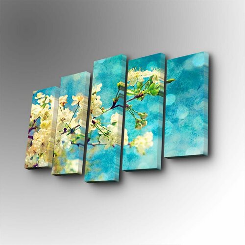 Wallity 5PUC-160 multicolor decorative canvas painting (5 pieces) Slike
