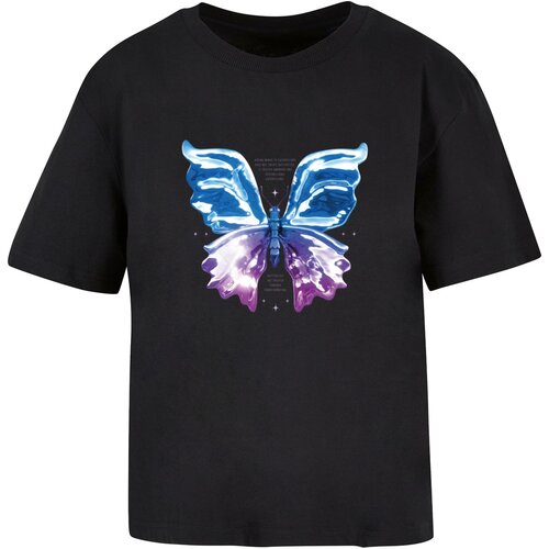 Miss Tee women's t-shirt chromed butterfly tee - black Cene