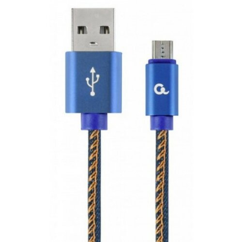 Gembird USB 2.0 AM - Micro USB 2m Premium jeans (denim) CC-USB2J-AMmBM-2M-BL Slike