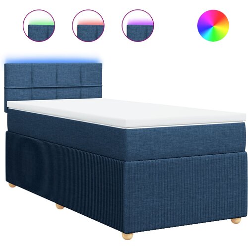 vidaXL Box spring postelja z vzmetnico modra 100x200 cm blago, (21291420) Cene