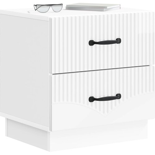  Noćni ormar s ladicama Bijela visokog sjaja 43 x 34,5 x 44,5 cm Slike