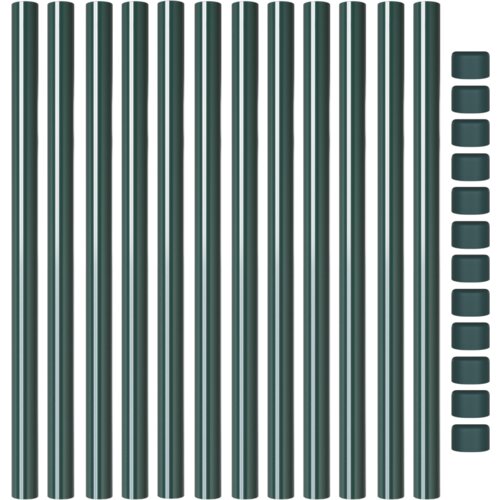 VidaXL Ograde 12 pcs Zelena 80 cm Čelik s pra&amp;scaron;kastim premazom Slike