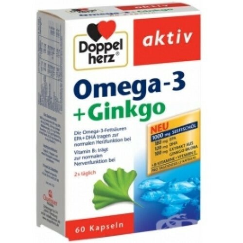 Doppelherz aktiv omega 3 forte 60 kaps + ginko 30 kapsula Slike