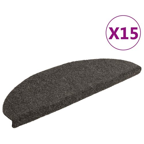  Prostirke za stepenice, samoljepljive, 15 kom 65x21x4 cm, antracit, poluokrugle, velike Cene