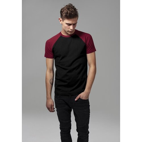 UC Men Raglan contrasting t-shirt blk/burgundy Cene