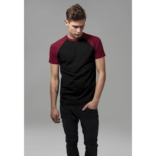 UC Men Raglan contrasting t-shirt blk/burgundy