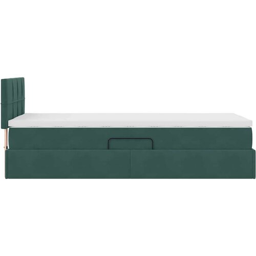  Krevet s prostorom za pohranu s LED-om Tamnozelena 90 x 200 cm Slike