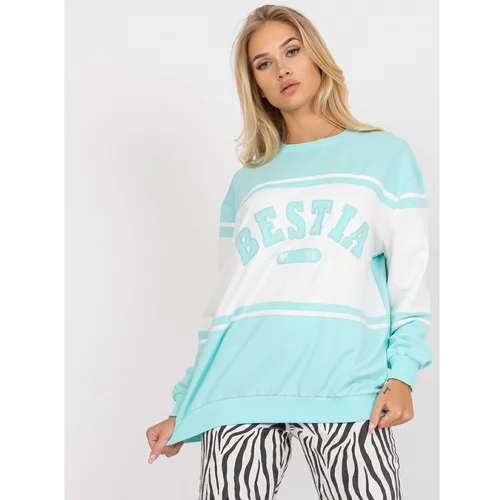 Fashion Hunters Light blue sweatshirt without a hood in a loose fit