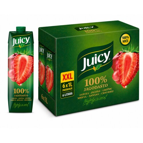 Juicy 100% jagoda, 6 x 1 l XXL Slike