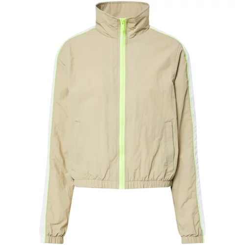 Urban Classics Prehodna jakna bež / neonsko zelena / bela