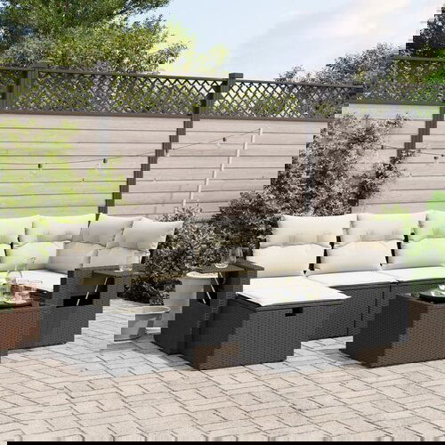 vidaXL 7-dijelni set vrtnih sofa od poliratana s jastucima crni Cijene