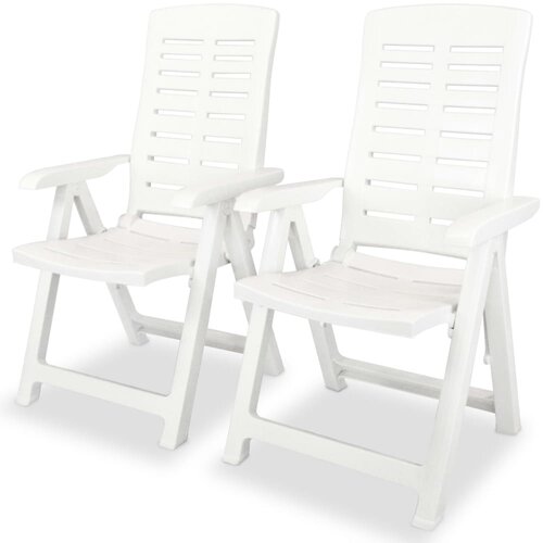 The Living Store Nastavljivi vrtni stoli 2 kosa plastika bele barve - Vrtni Stol, (21472143) Slike