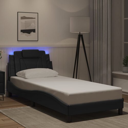 Furnova Posteljni okvir z LED lučkami črn 80x200 cm umetno usnje, (21936802) Slike