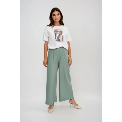 Marisse Olive Creased Trousers Slike