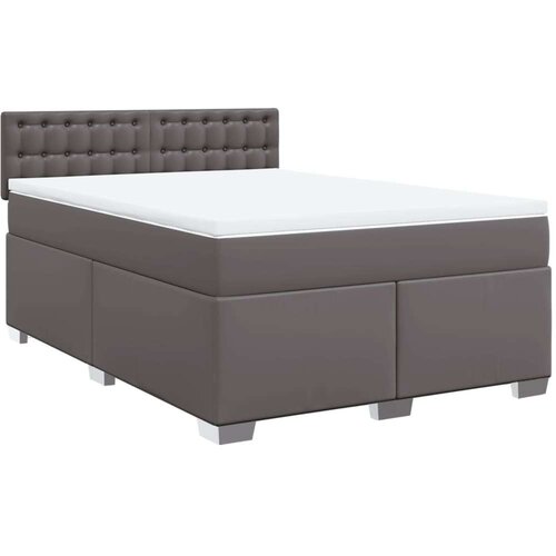 vidaXL Krevet s oprugama i madracem sivi 140x190 cm od umjetne kože Cijene
