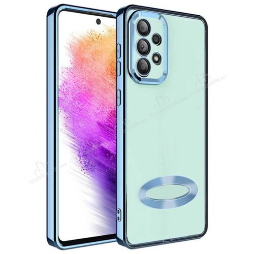  futrola sa niklovanim obodom No1 za samsung A355 galaxy A35 svetlo plava Slike