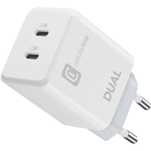 Cellular Line kućni punjač za Apple dual 2xUSB-C 35W,white Cene