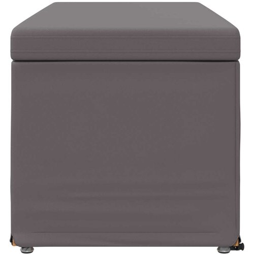  Stolica Siva 101 x 41 x 40 cm Umjetna Koža i Fino Radeći Drvo - Siva 100 cm Umjetna koža Slike