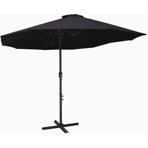 Vanjski suncobran s aluminijskim stupom 460 x 270 cm crni Cijene