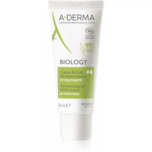 A-derma Biology hranjiva hidratantna krema za suhu i vrlo suhu osjetljivu kožu lica 40 ml