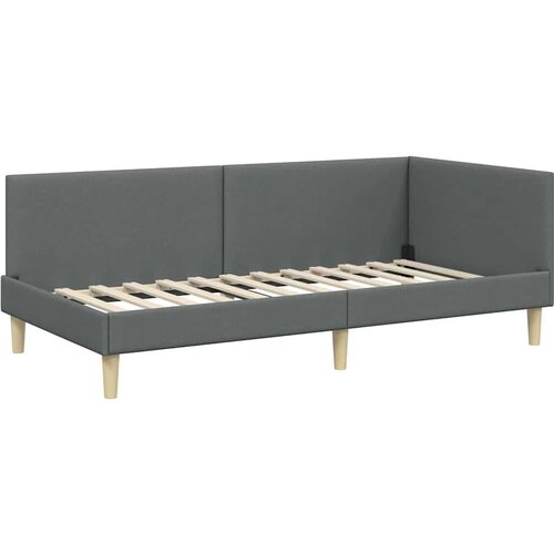  Kutni krevetni okvir s madracem Ostalo 2 pcs Siva tkanina Slike
