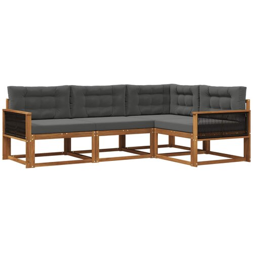 vidaXL Zunanja garnitura za sedenje 4 pcs Naravna in antracitna, (5000279835) Cene