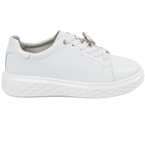 Sergio Leone White leather sneakers with a pin Slike