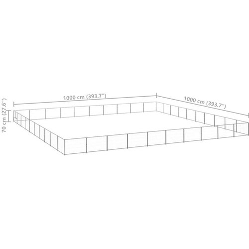 VidaXL kavez za pse srebrni 100 m&amp;sup2; čelični Slike