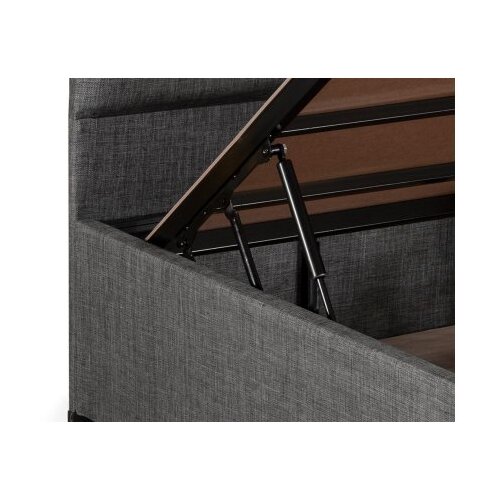Hanah home Krevet Srebrni 90x38x190cm Crni Slike