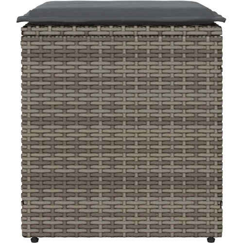  Vrtni tabure s jastucima 2 kom sivi 40x40x43 cm poliratan Slike