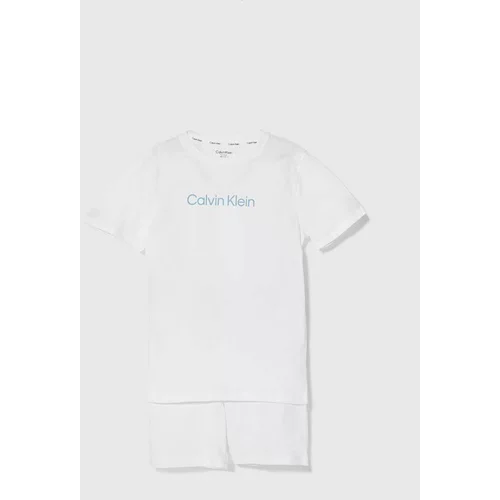 Calvin Klein Underwear Otroška bombažna pižama bela barva
