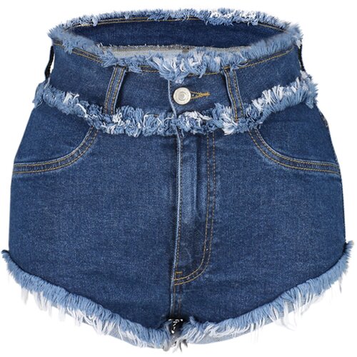 Trendyol Blue Plain Short Denim 100% Cotton Shorts & Bermuda Slike